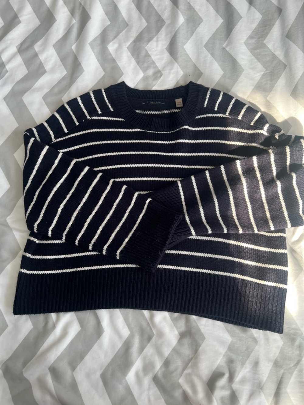 Women’s navy striped sweater